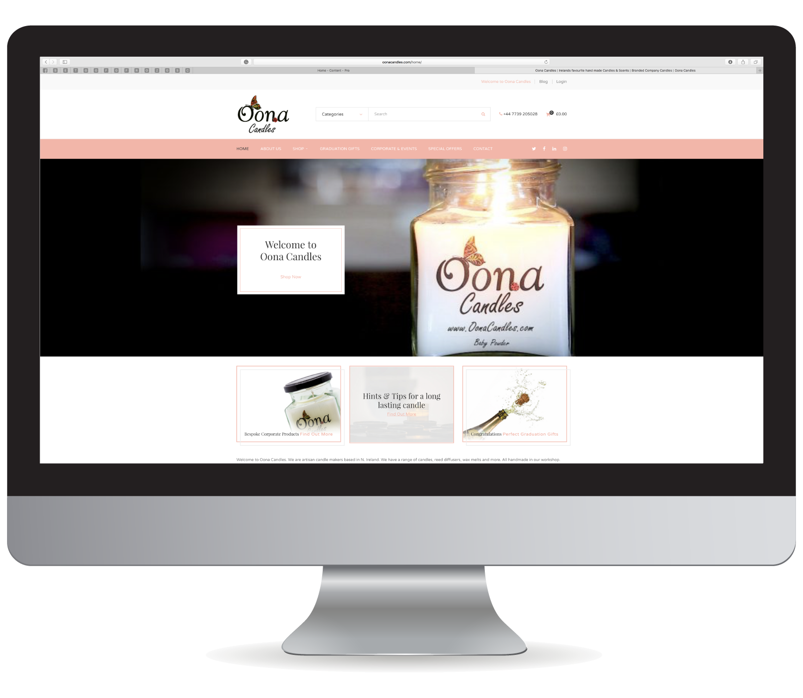 Oona Candles | Web Design Belfast | Ecommerce Web Design | NI